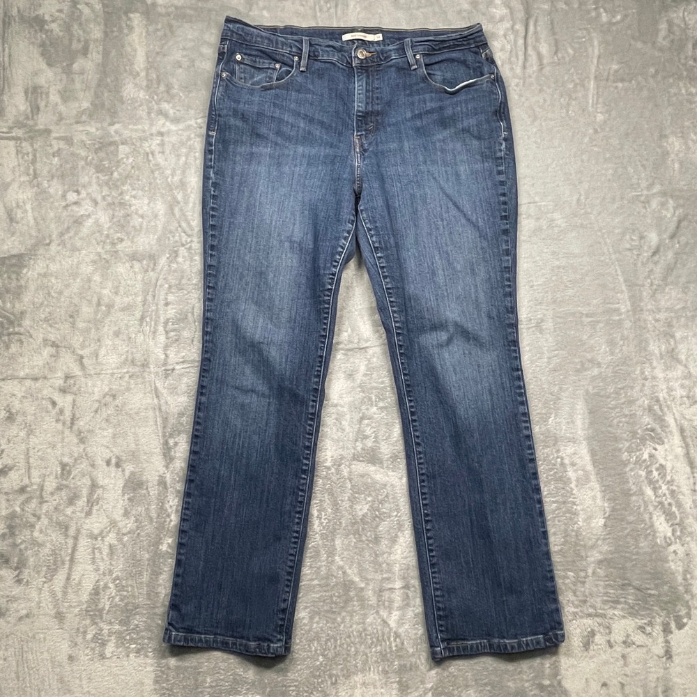 Levi's 505 Straight Jeans Womens 14 Blue Medium Wash Mid Rise Denim Pants